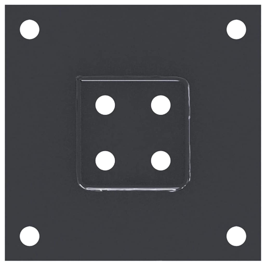 Basi per Pali Quadrati 4 pz 61x61 mm Acciaio Verniciato Polvere | homemem39