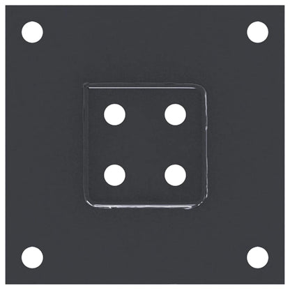 Basi per Pali Quadrati 4 pz 61x61 mm Acciaio Verniciato Polvere | homemem39