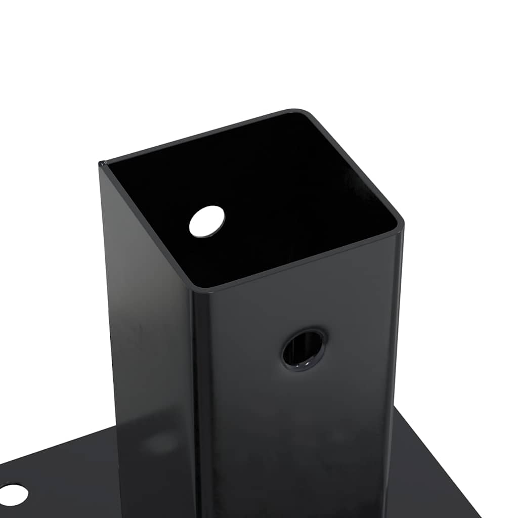 Basi per Pali Quadrati 4 pz 61x61 mm Acciaio Verniciato Polvere | homemem39