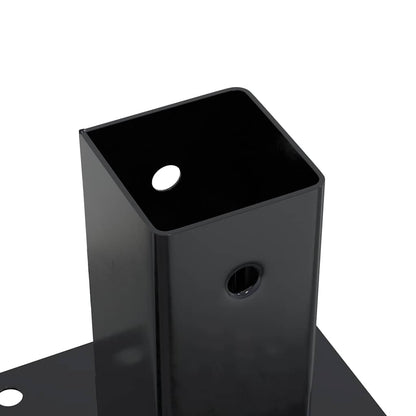 Basi per Pali Quadrati 4 pz 61x61 mm Acciaio Verniciato Polvere | homemem39