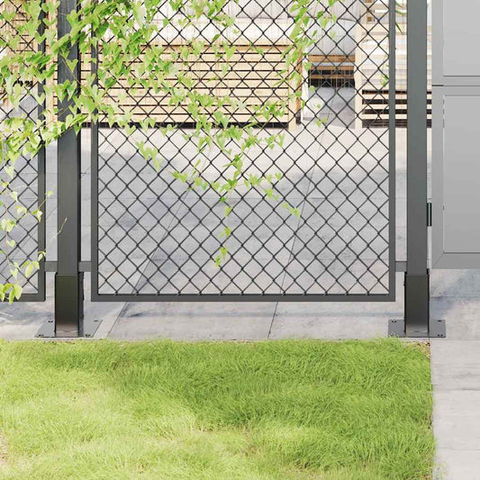 Basi per Pali Quadrati 4 pz 61x61 mm Acciaio Verniciato Polvere | homemem39