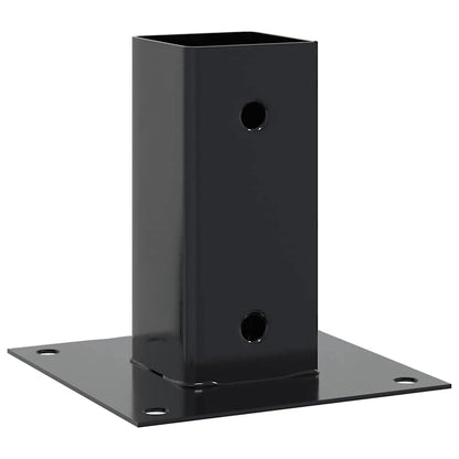 Basi per Pali Quadrati 12 pz 61x61mm Acciaio Verniciato Polvere | homemem39