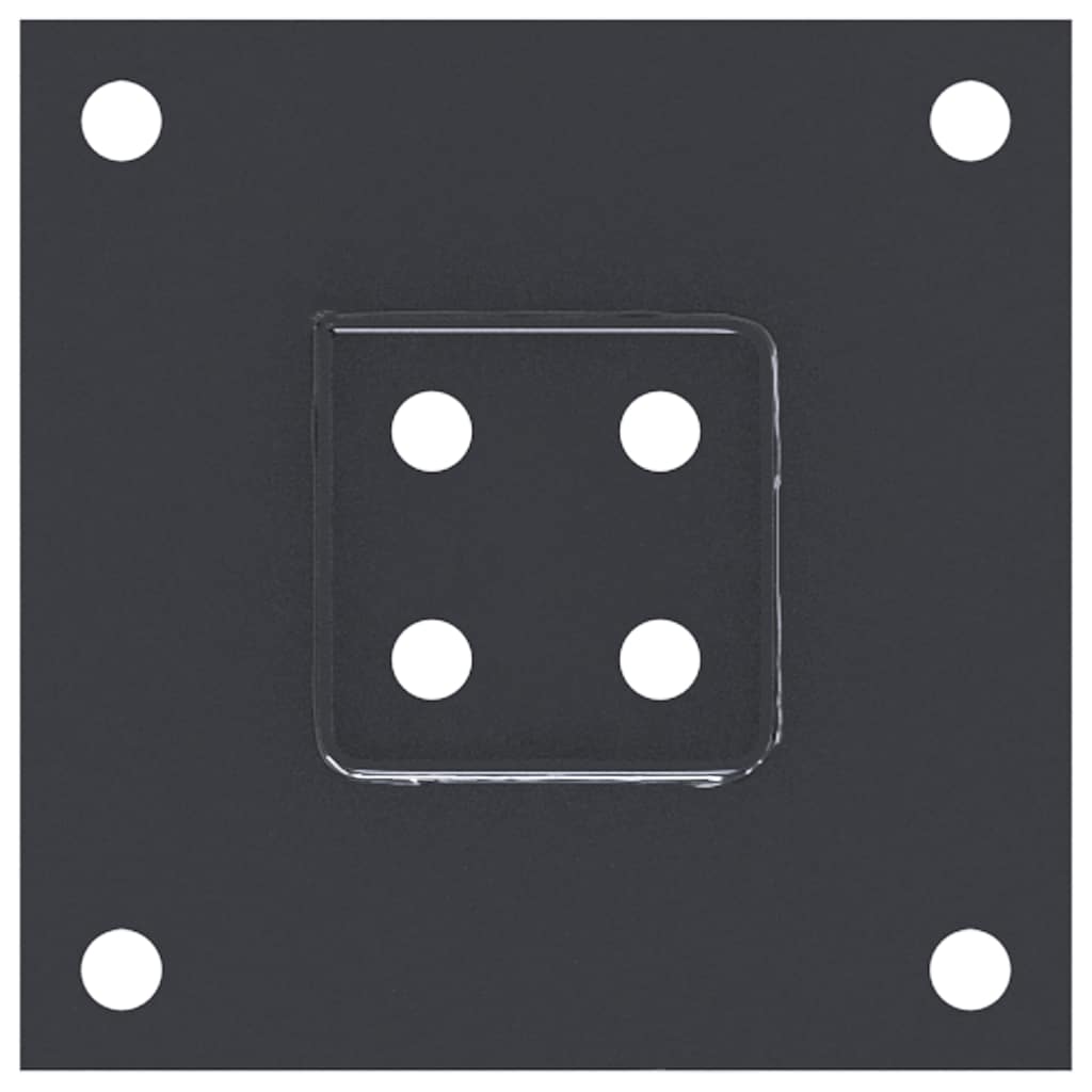 Basi per Pali Quadrati 12 pz 61x61mm Acciaio Verniciato Polvere