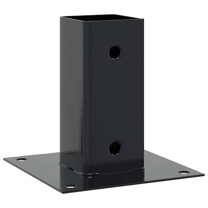 Basi per Pali Quadrati 4 pz 71x71 mm Acciaio Verniciato Polvere | homemem39
