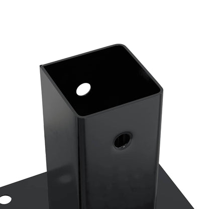 Basi per Pali Quadrati 4 pz 71x71 mm Acciaio Verniciato Polvere | homemem39