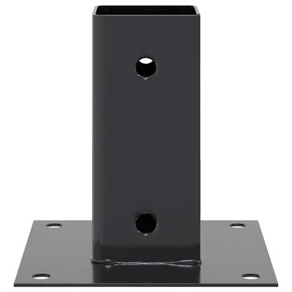 Basi per Pali Quadrati 12 pz 71x71mm Acciaio Verniciato Polvere | homemem39