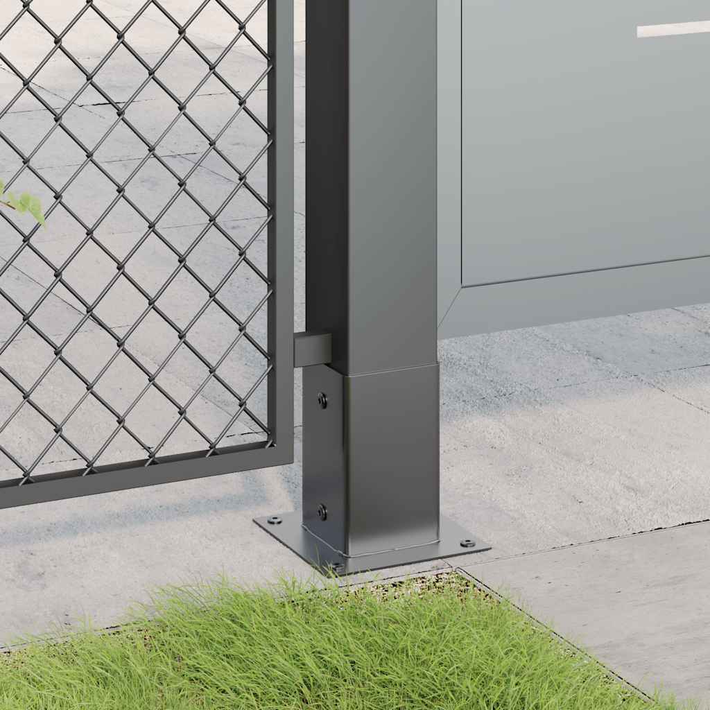 Basi per Pali Quadrati 4 pz 81x81 mm Acciaio Verniciato Polvere | homemem39