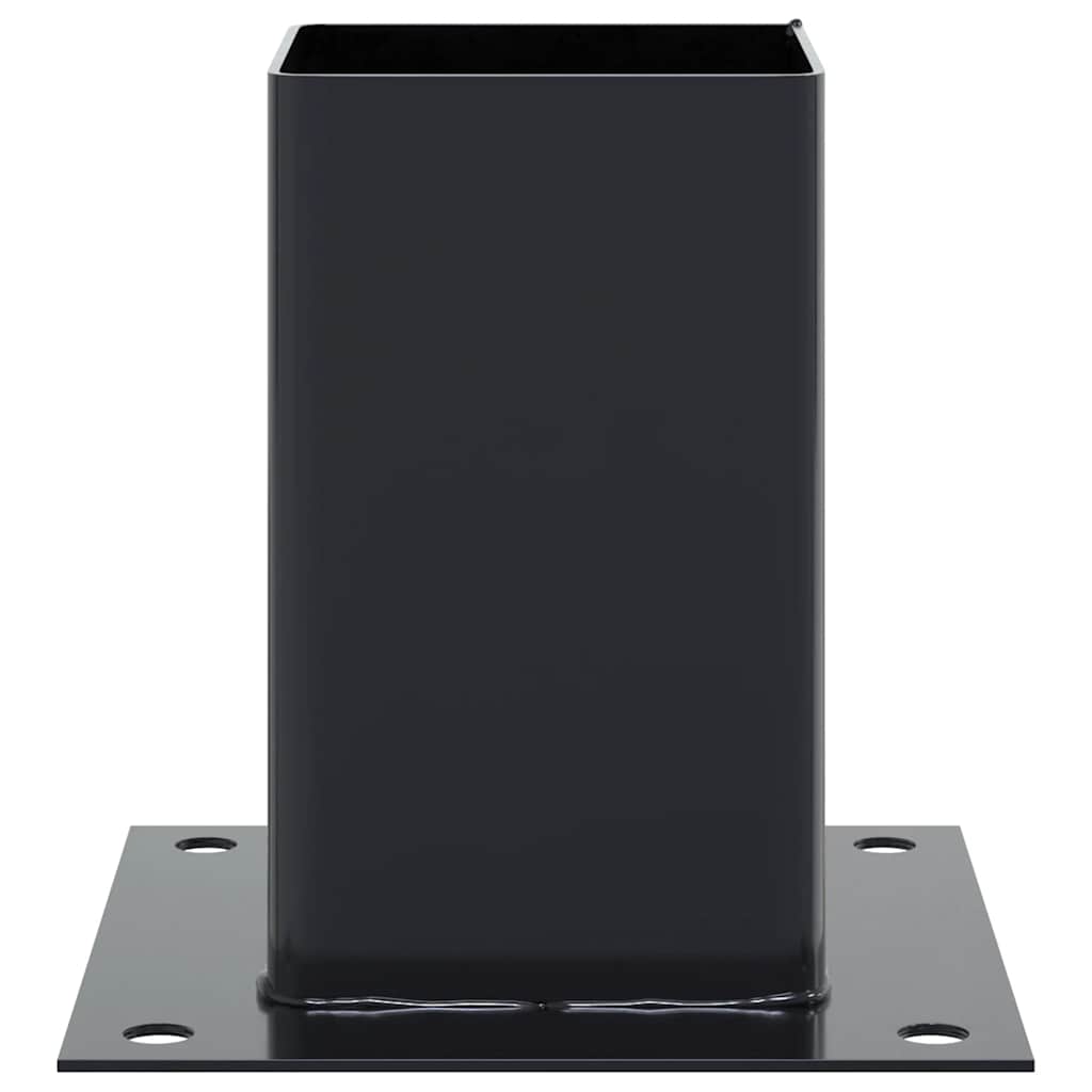 Basi per Pali Quadrati 4 pz 81x81 mm Acciaio Verniciato Polvere | homemem39