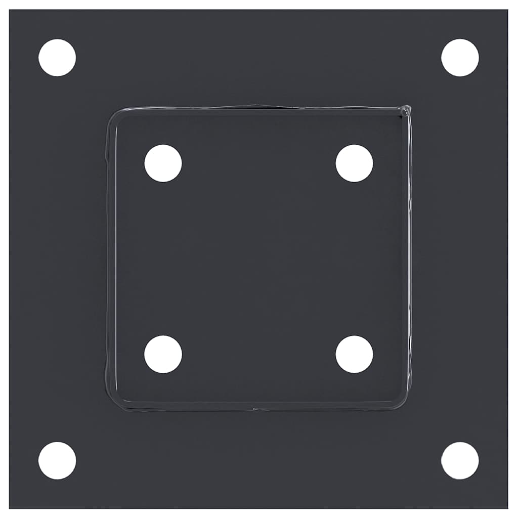 Basi per Pali Quadrati 4 pz 81x81 mm Acciaio Verniciato Polvere | homemem39