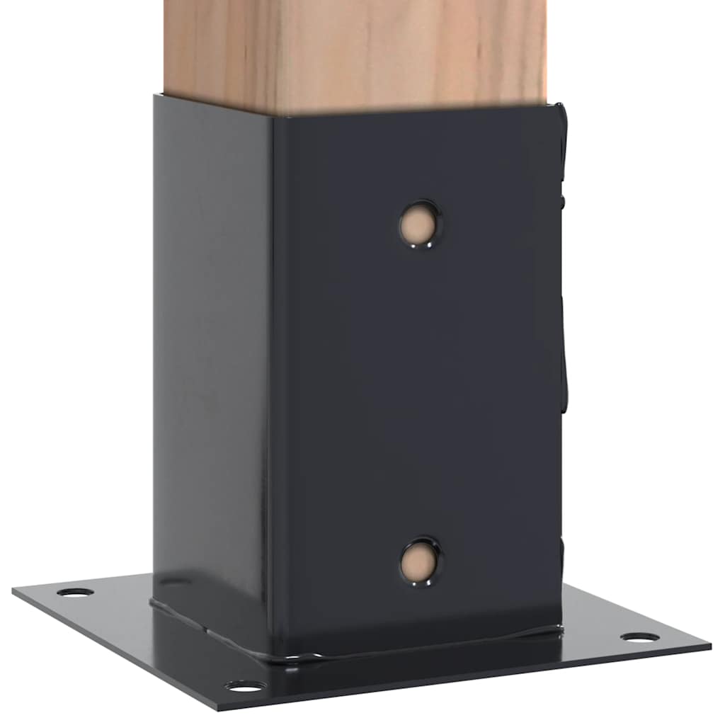 Basi per Pali Quadrati 12 pz 81x81mm Acciaio Verniciato Polvere | homemem39