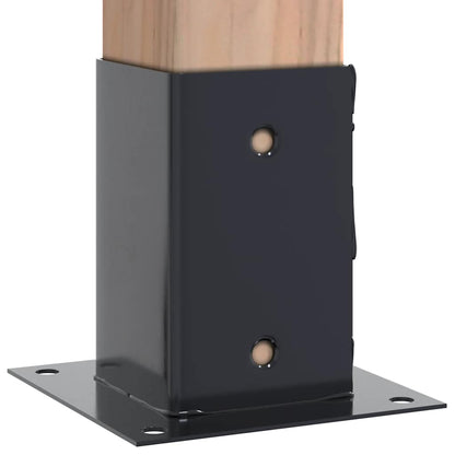 Basi per Pali Quadrati 12 pz 81x81mm Acciaio Verniciato Polvere | homemem39