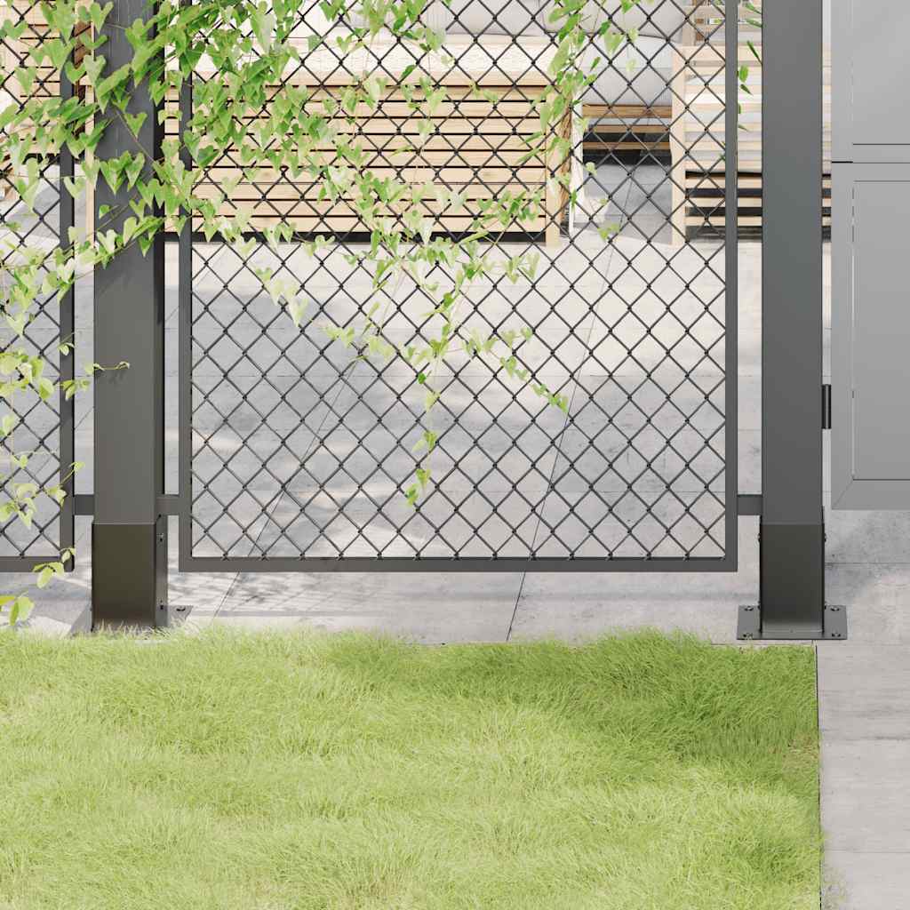 Basi per Pali Quadrati 12 pz 81x81mm Acciaio Verniciato Polvere | homemem39
