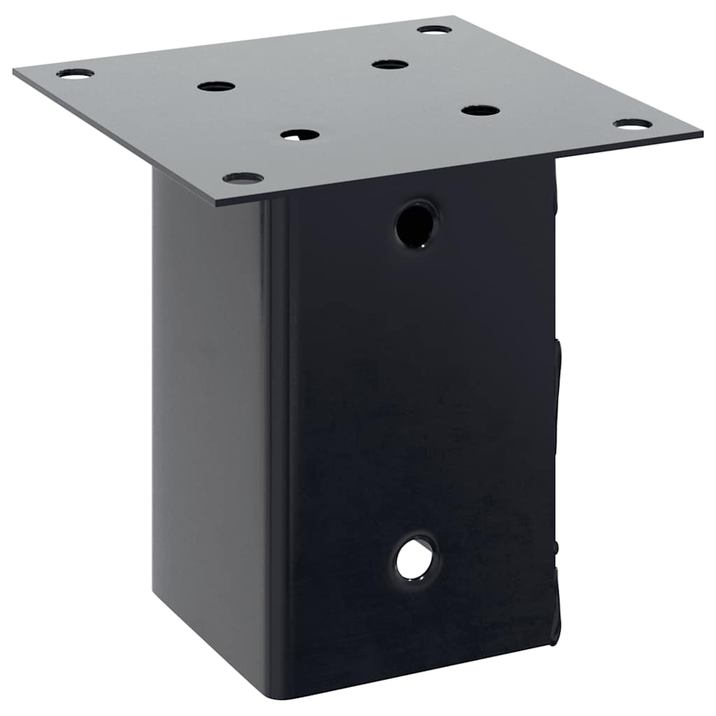 Basi per Pali Quadrati 4 pz 91x91 mm Acciaio Verniciato Polvere | homemem39