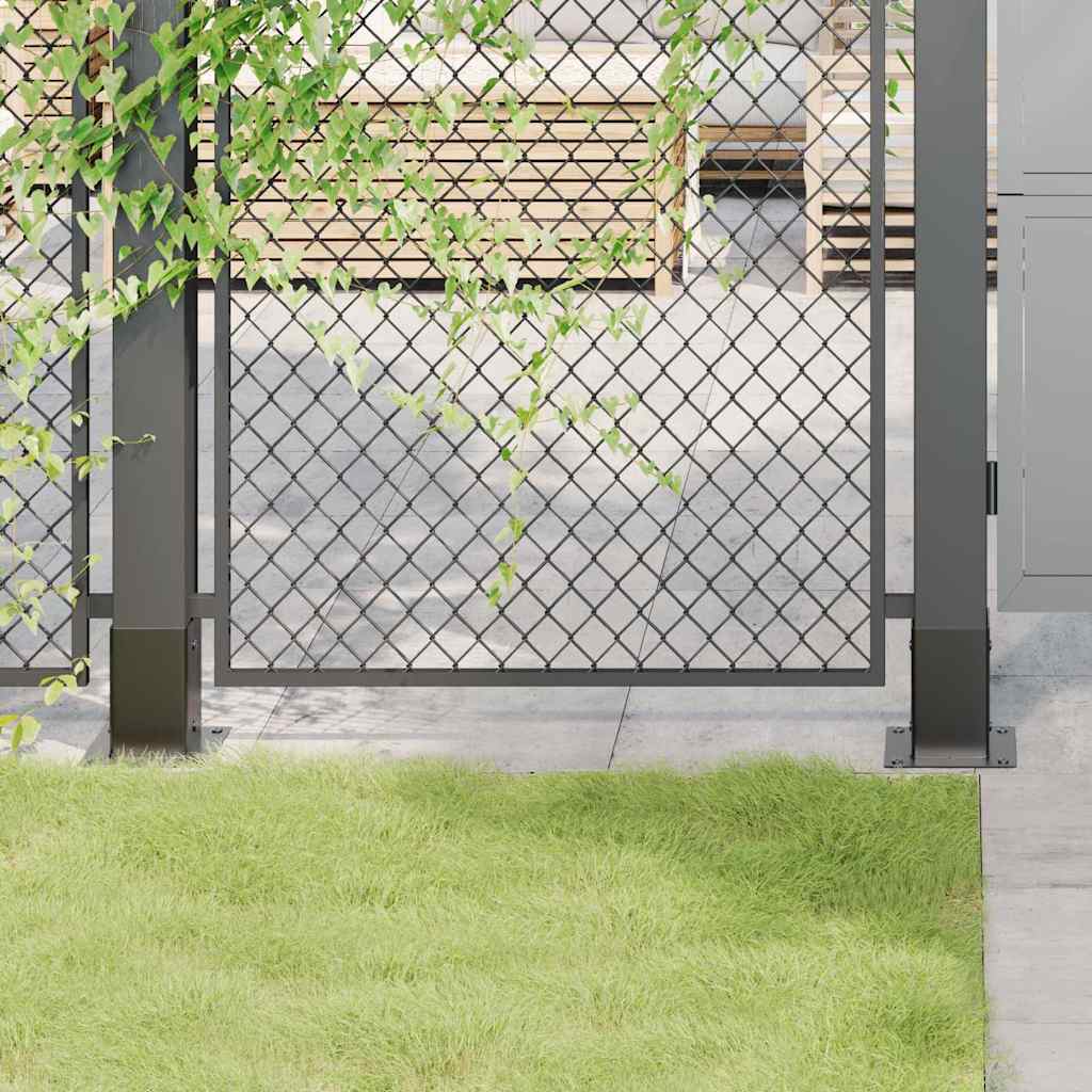 Basi per Pali Quadrati 4 pz 91x91 mm Acciaio Verniciato Polvere | homemem39