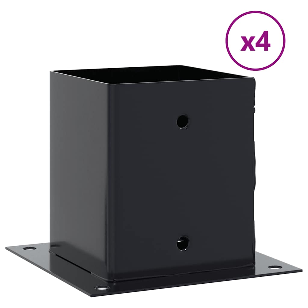Basi per Pali Quadrati 4pz 121x121mm Acciaio Verniciato Polvere | homemem39