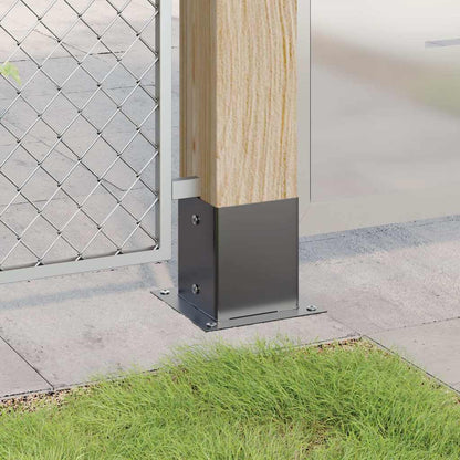 Basi per Pali Quadrati 4pz 121x121mm Acciaio Verniciato Polvere | homemem39