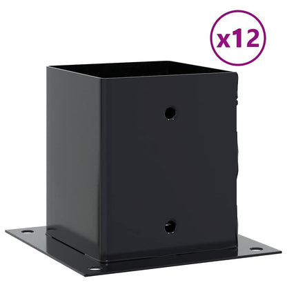 Basi Pali Quadrati 12 pz 121x121 mm Acciaio Verniciato Polvere | homemem39