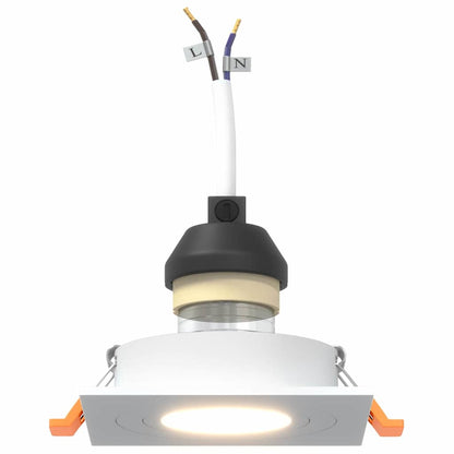 Spotlights con i riflettori 6 pcs Bianco 9 x 9 x cm Alluminio - homemem39