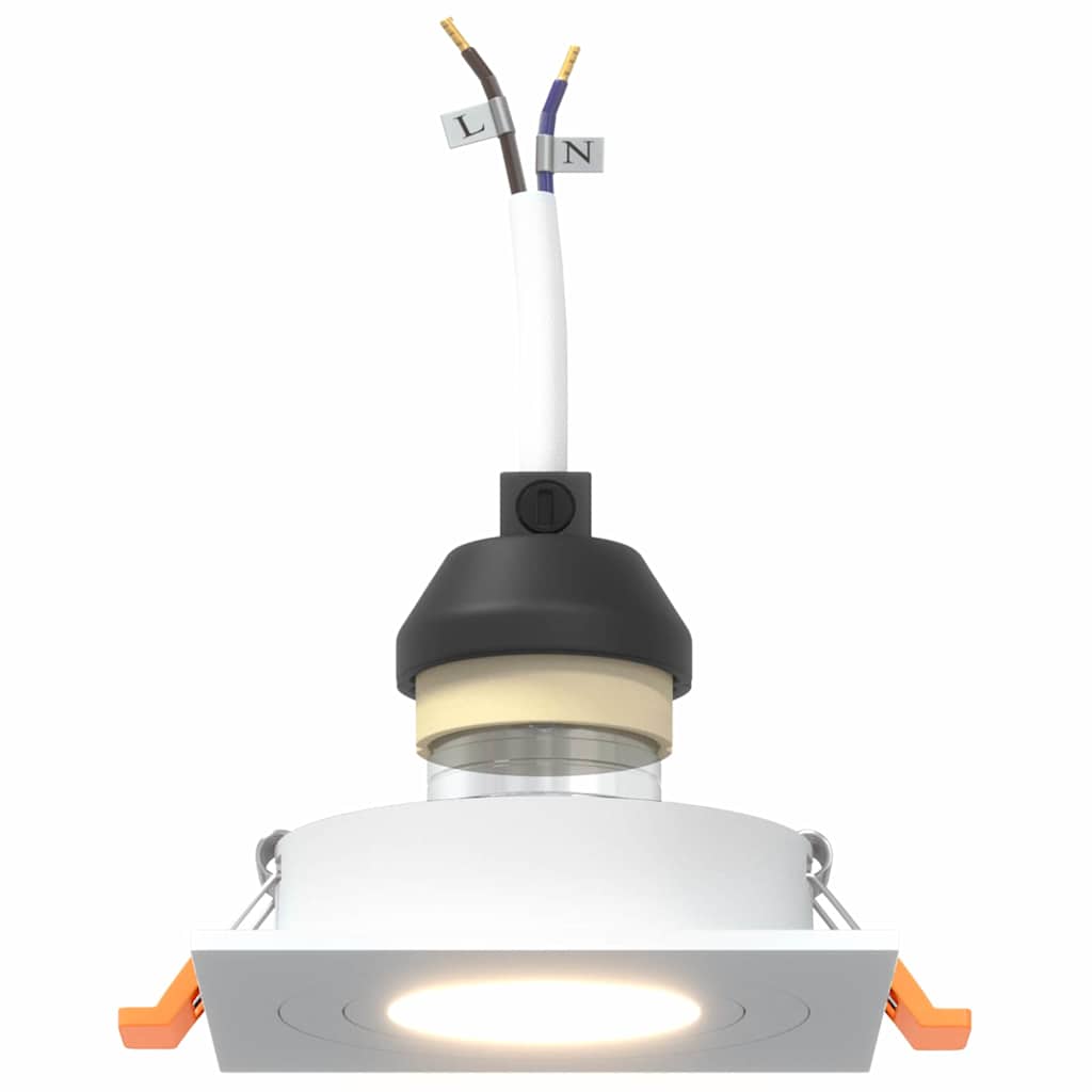 Spotlights con i riflettori 6 pcs Bianco 9 x 9 x cm Alluminio - homemem39