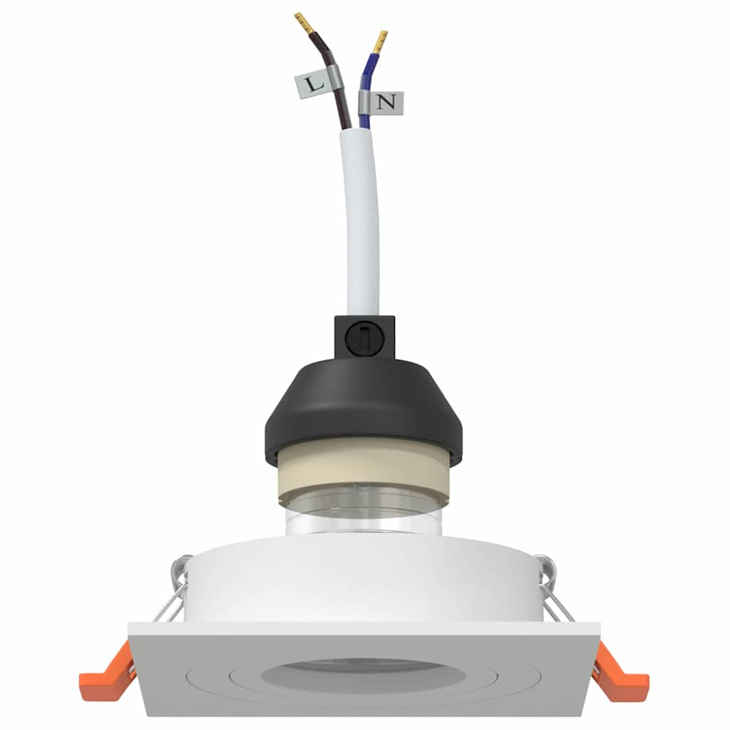 Spotlights con i riflettori 6 pcs Bianco 9 x 9 x cm Alluminio - homemem39