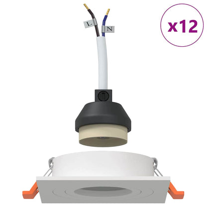 Spotlight 12 pcs Bianco 9 x 9 x 2 cm Alluminio