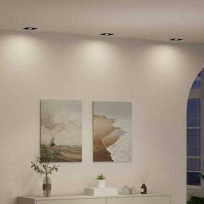 Spotlight 6 pcs Nero 9 x 9 x 2 cm Alluminio