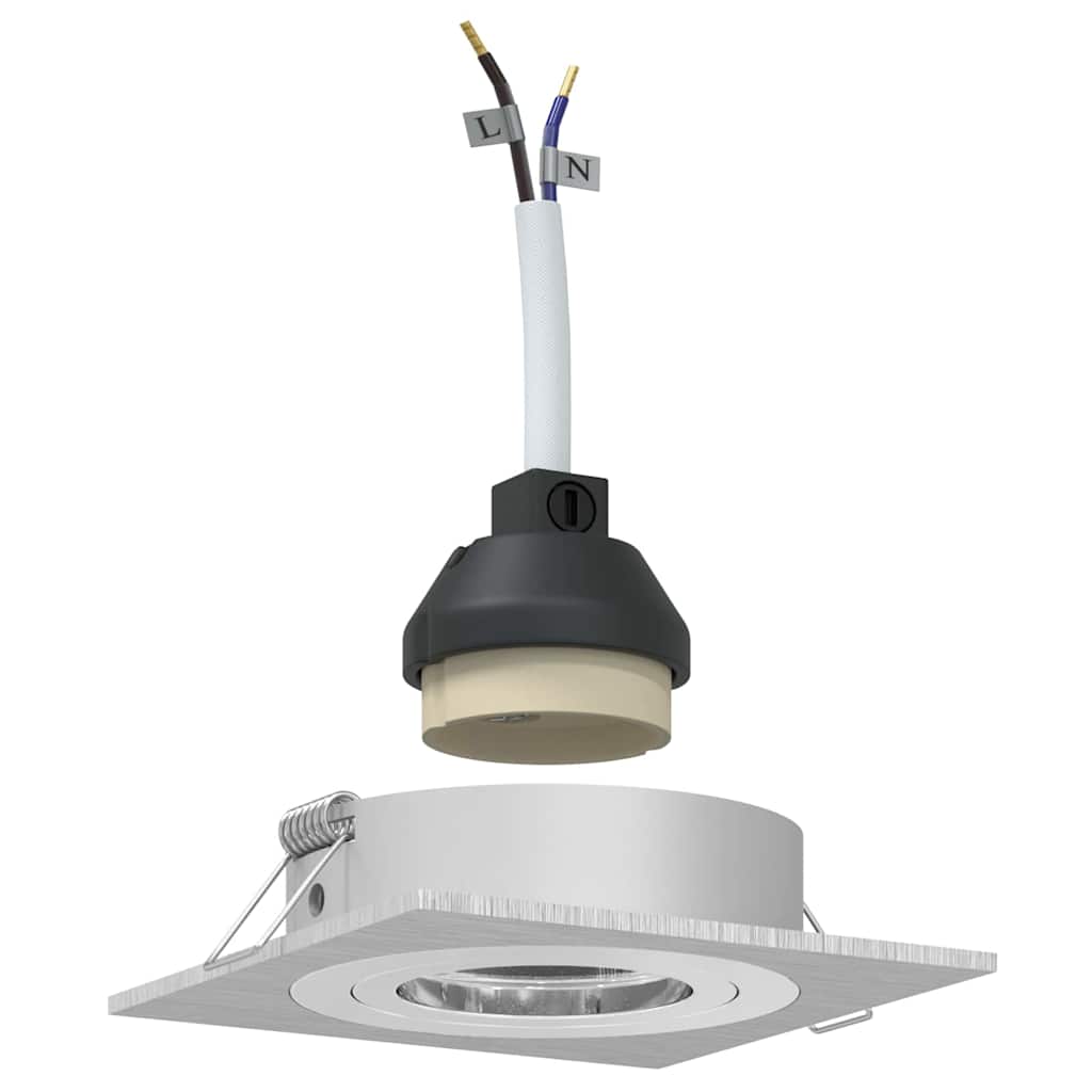 Spotlight 12 pcs Argento 9 x 9 x 2 cm Alluminio