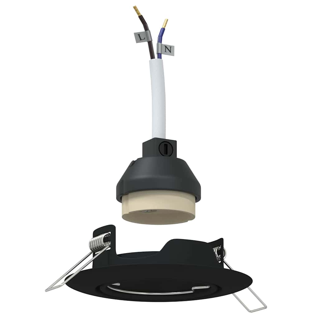 Spotlights con i riflettori 6 pcs Nero 9 x 9 cm Metallo - homemem39