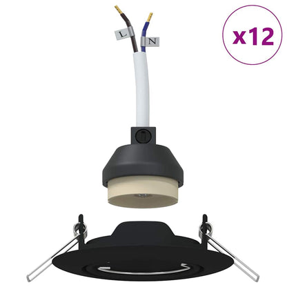 Spotlights con i riflettori 12 pcs Nero 9 x 9 cm Metallo - homemem39