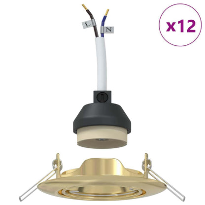 Spotlight 12 pcs Oro 9 x 9 x 2.5 cm Metallo