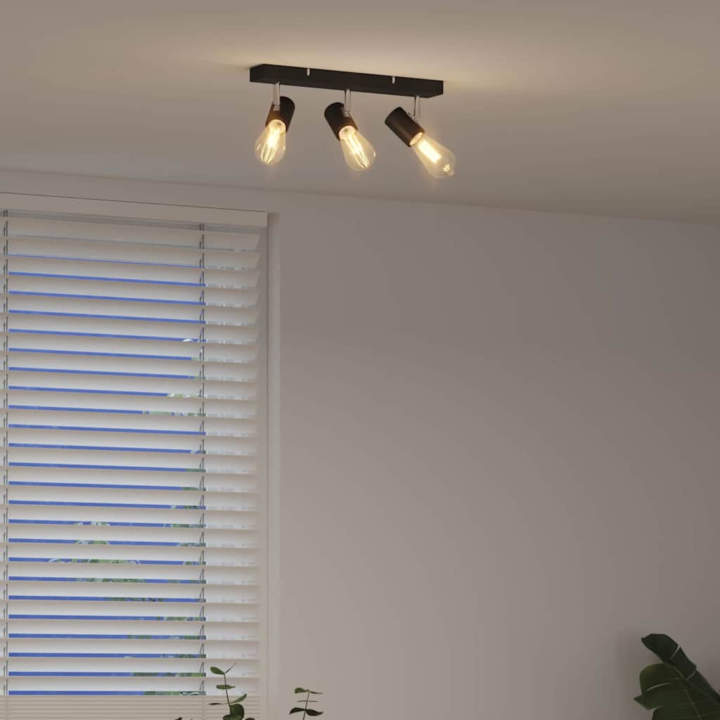 Faretto da soffitto Nero 38 x 6,5 x 11,5 cm Metallo | homemem39