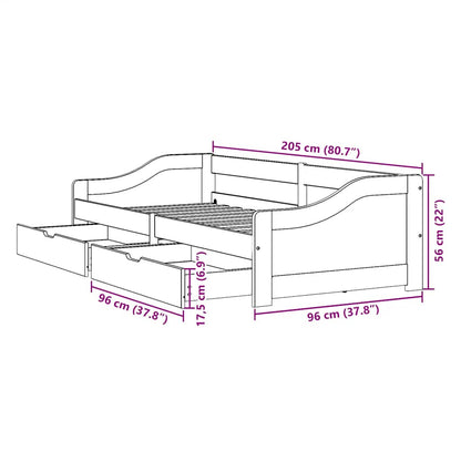 Dormeuse 2 Cassetti senza Materasso Bianco&Rosa 90x200 cm IRUN