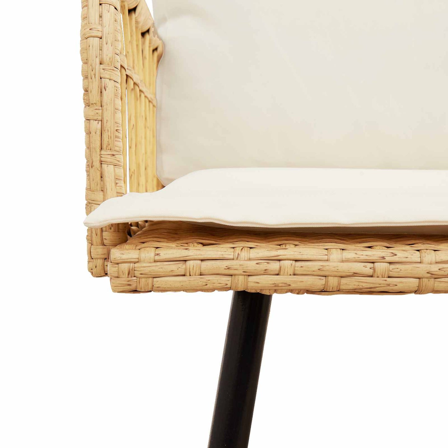 Panchina da giardino con cuscino Natura 114 x 64 x 90cm Acciaio