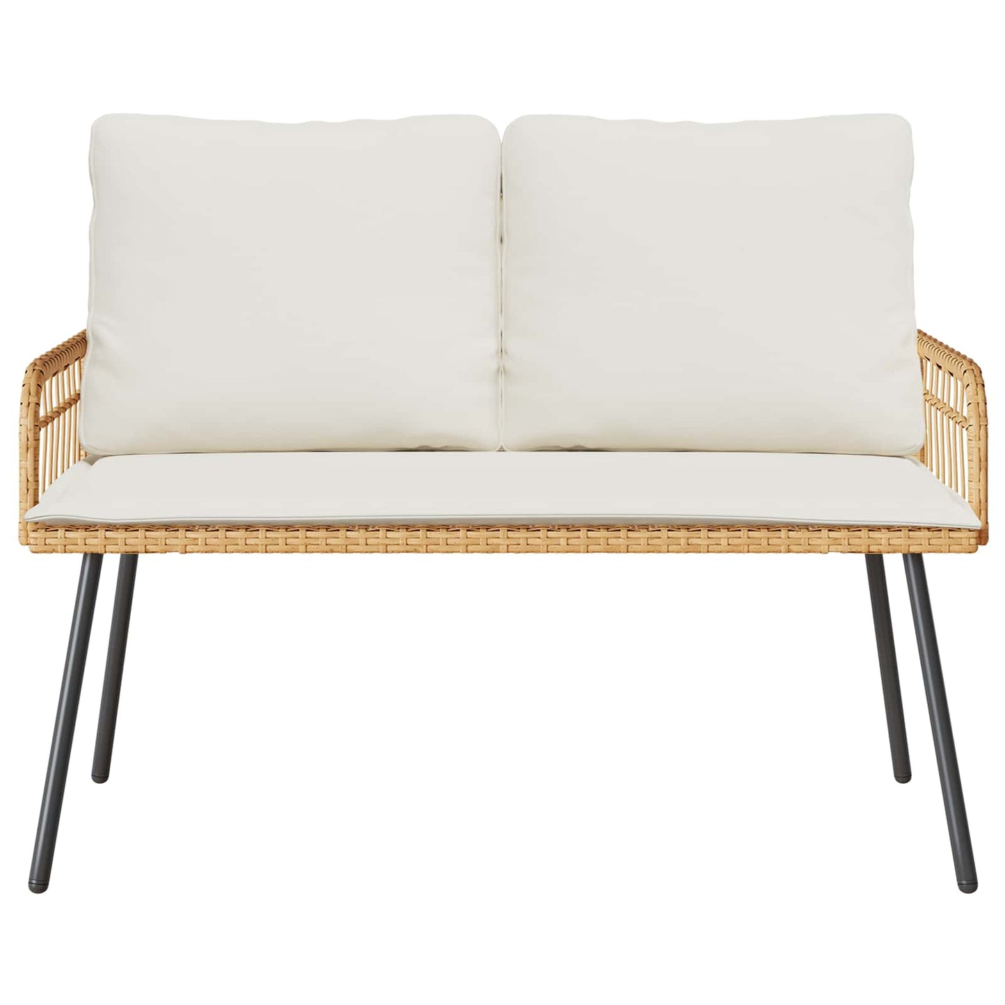 Panchina da giardino con cuscino Natura 114 x 64 x 90cm Acciaio