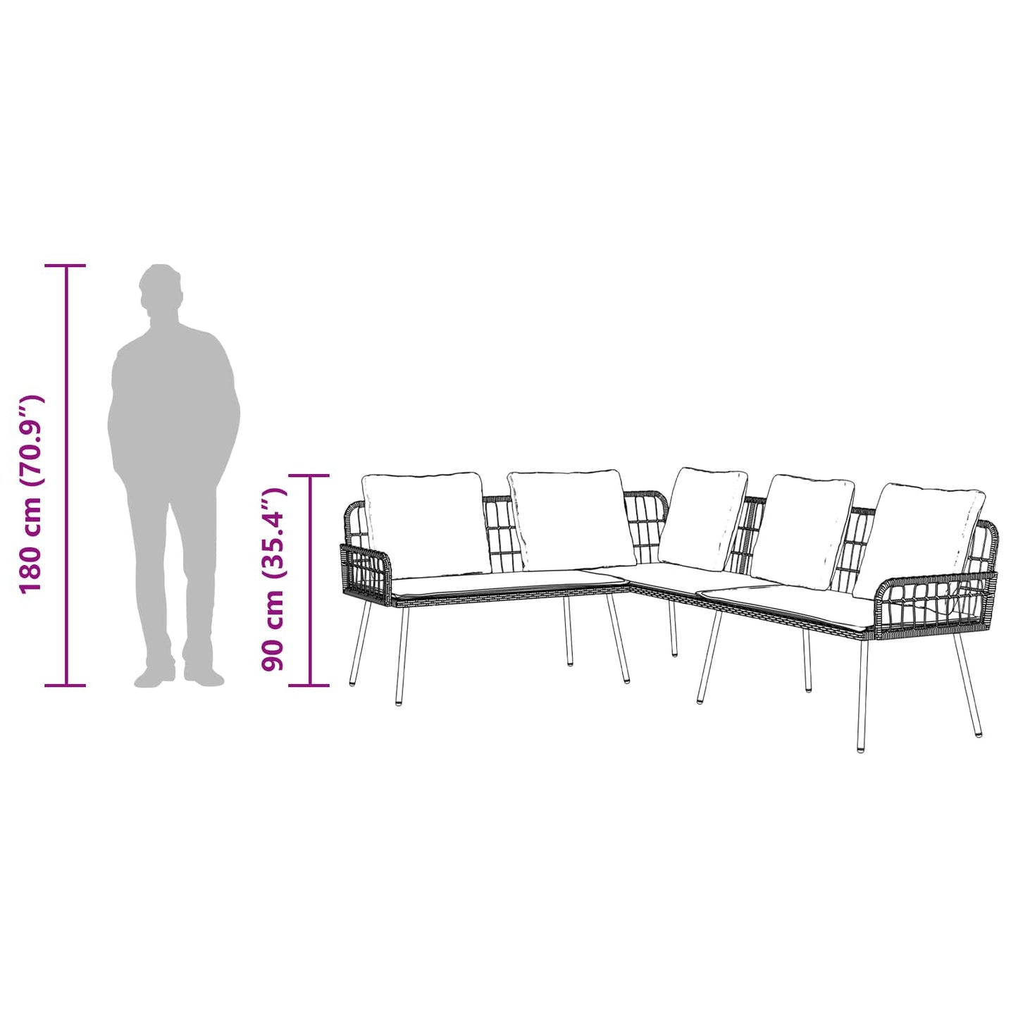 Divano con cuscino Marrone x Metallo