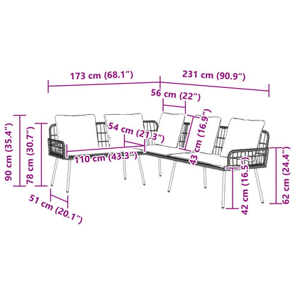 Divano con cuscino Marrone x Metallo