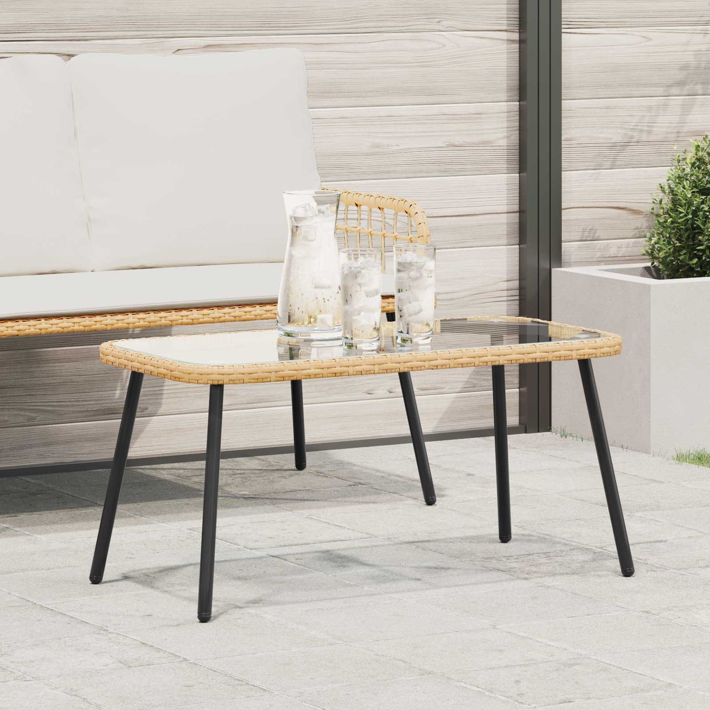 Tavolino da salotto Marrone e Nero 90 x 45 x 43 cm polyrattan | homemem39