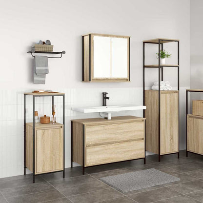 Set di mobili per il bagno con cassetto 3 pcs Rovere Sonoma | homemem39