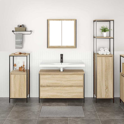 Set di mobili per il bagno con cassetto 3 pcs Rovere Sonoma | homemem39