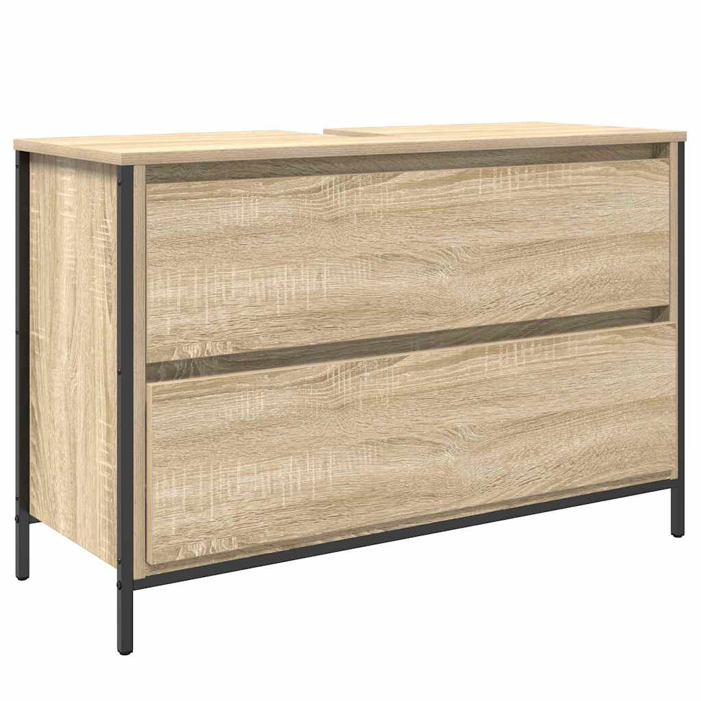 Set di mobili per il bagno con cassetto 3 pcs Rovere Sonoma