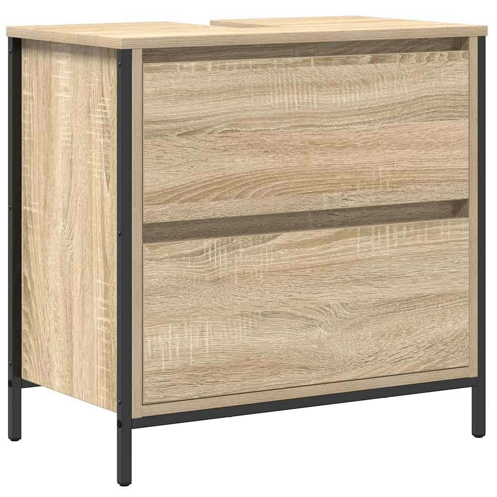 Set Mobili da Bagno 2 pz Rovere Sonoma in Legno Multistrato | homemem39