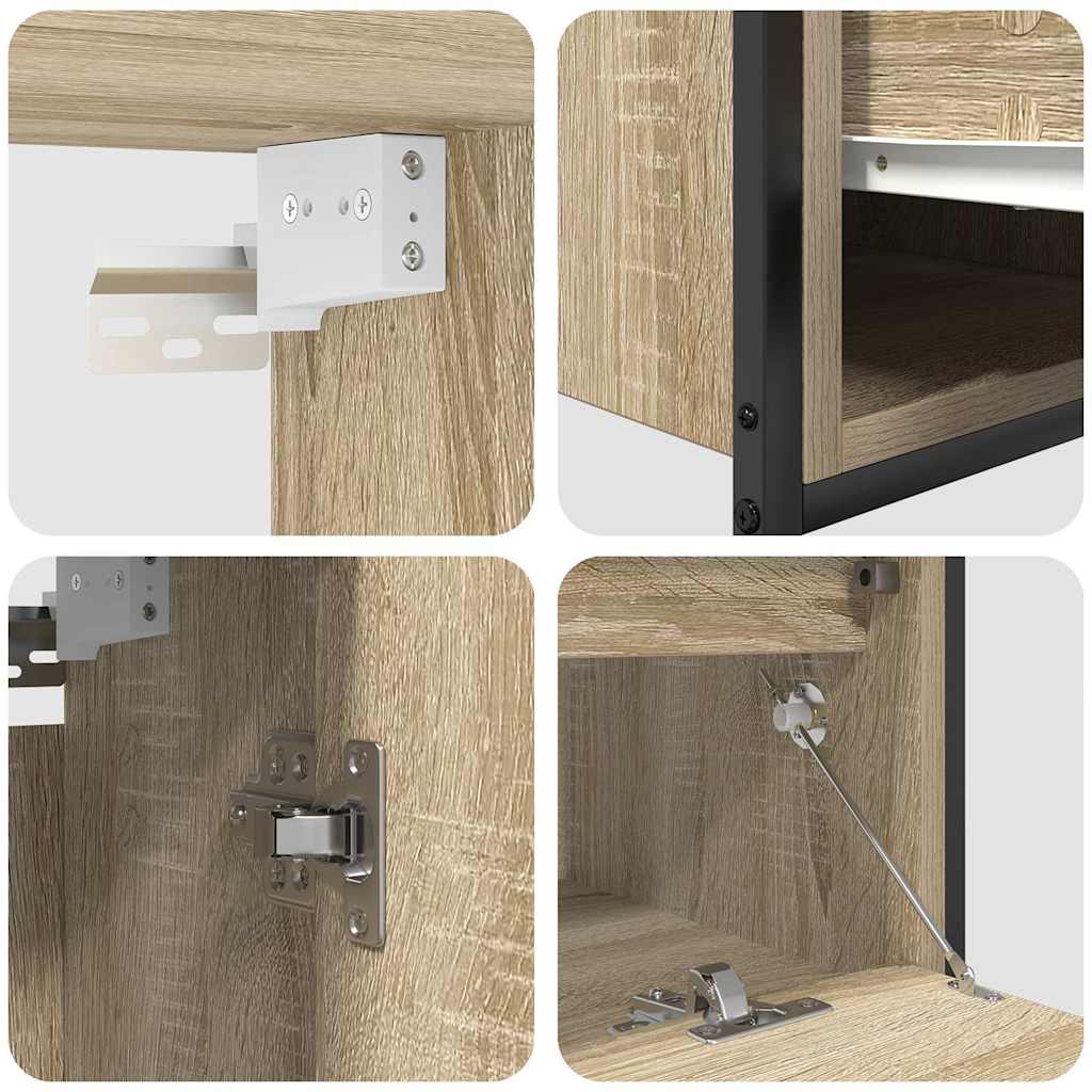 Set Mobili da Bagno 2 pz Rovere Sonoma in Legno Multistrato | homemem39
