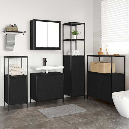 Set di mobili per il bagno 5 pcs Nero 76.5 x 35 x 95 cm