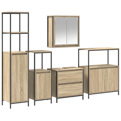 Set di mobili per il bagno 5 pcs Beige Legno multistrato | homemem39