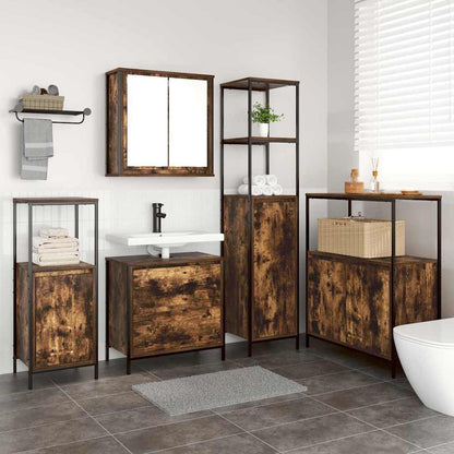 Set di mobili per il bagno 5 pcs Marrone Legno multistrato