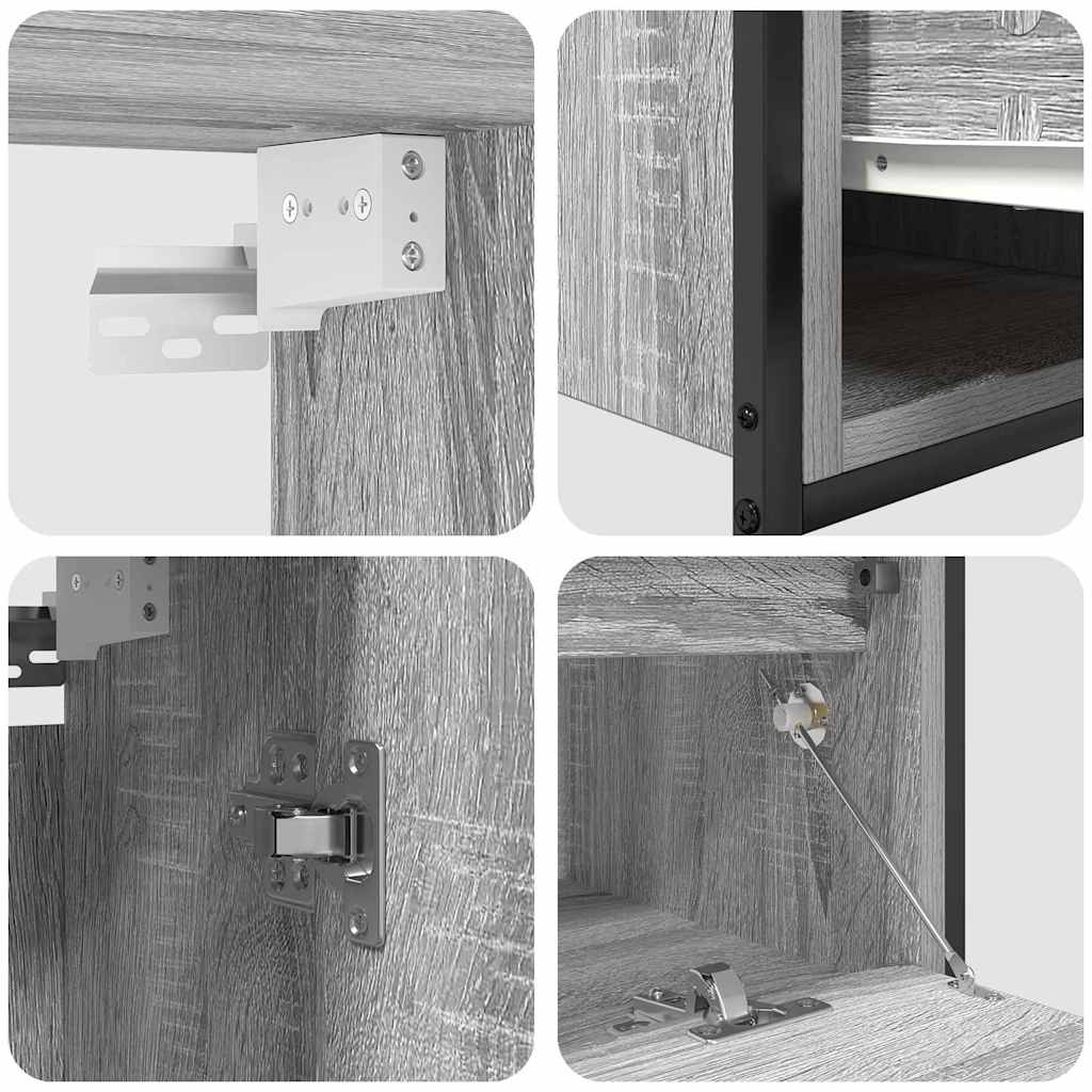 Set di mobili per il bagno 5 pcs Grigio Legno multistrato | homemem39