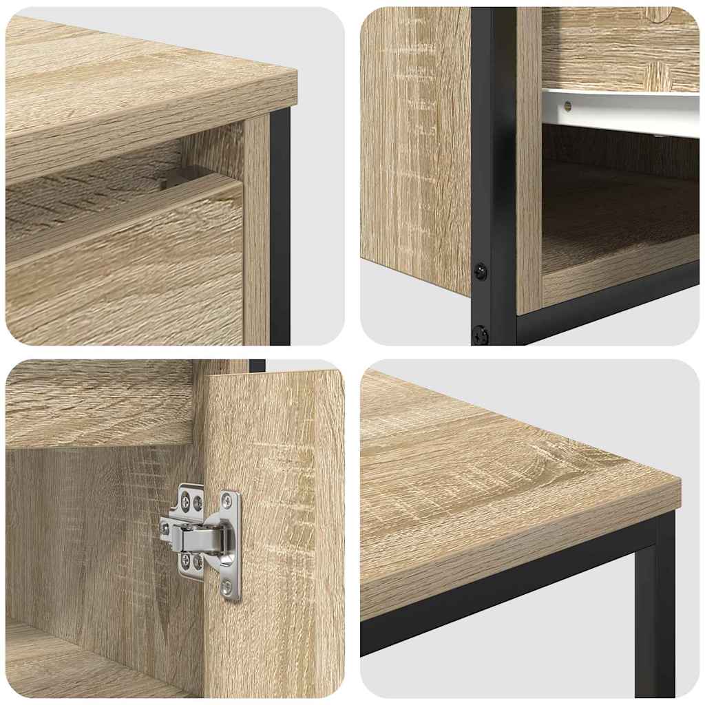 Set di mobili per il bagno 3 pz Rovere Sonoma e Nero | homemem39