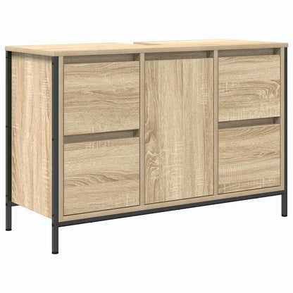 Set di mobili per il bagno 3 pz Rovere Sonoma e Nero | homemem39