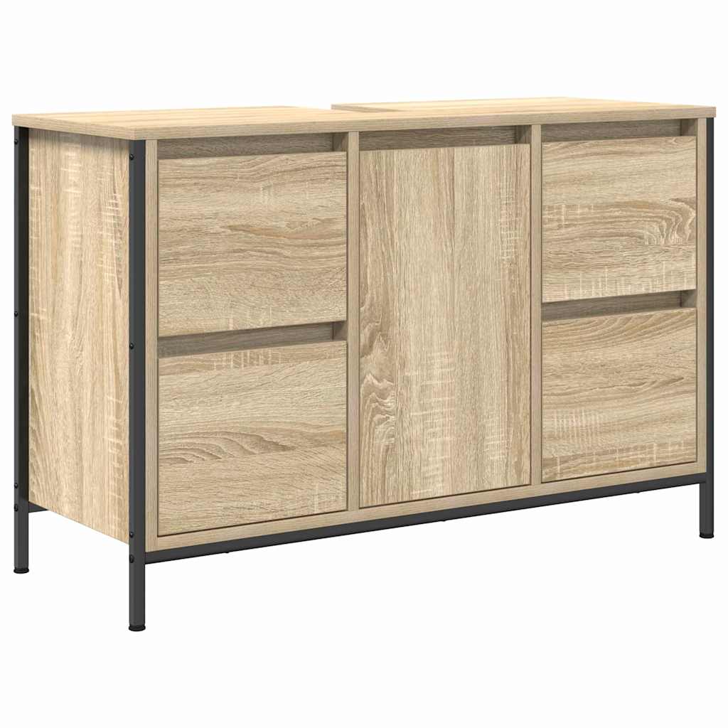 Set di mobili per il bagno 2 pz Rovere Sonoma e Nero | homemem39