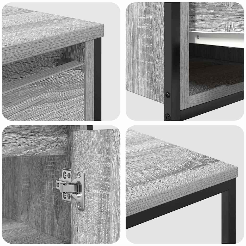 Set di mobili per il bagno 2 pz Grigio Sonoma e Nero | homemem39